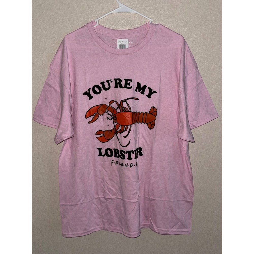 Friends TV Show Youre My Lobster Pink Graphic T-Shirt XL New J5000WPJ1508